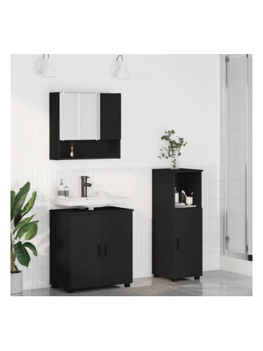 Sonata H Комплект мебели за баня с врата 3 pcs Черно 61 x 35 x 64 см