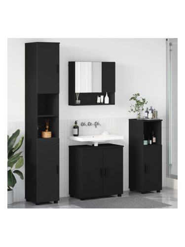 Sonata H Комплект мебели за баня с врата 4 pcs Черно 61 x 35 x 64 см