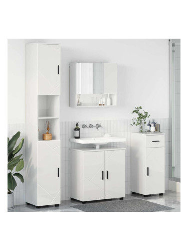 Sonata H Комплект мебели за баня с чекмедже 4 pcs Бяло Със Силен Гланц