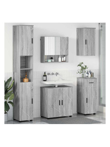 Sonata H Комплект мебели за баня 5 pcs Сив сонома 61 x 35 x 64 см