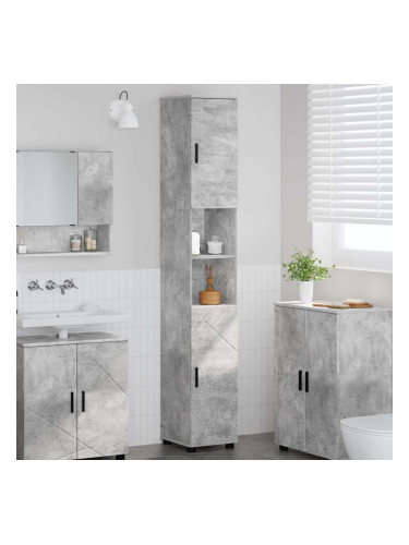 Sonata H Висок шкаф за баня със съхранение Бетонно сиво 30 x 35 x 192 см