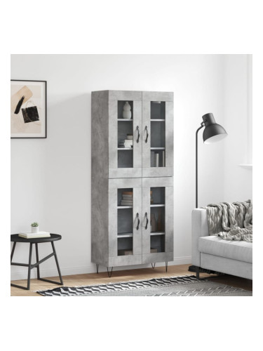 Sonata H Висок шкаф, бетонно сив, 69,5x34x180 см, инженерно дърво