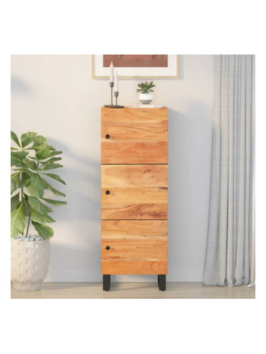 Sonata H Висок шкаф с 3 врати 40x33x110 см масивно дърво акация и желязо