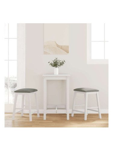 Sonata H Бар столове с възглавници 2 бр Бяла масивна дървесина гума