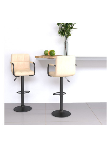 Sonata H Бар табуретки, 2 бр, кремави, кадифе