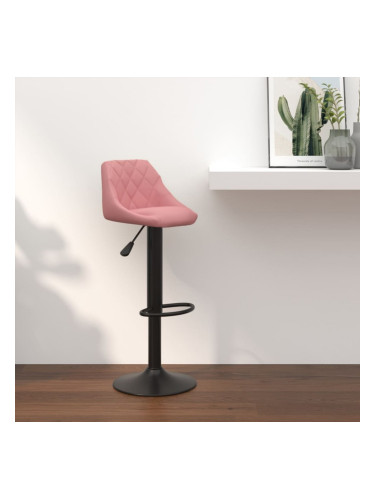 Sonata H Бар табуретка, розова, кадифе