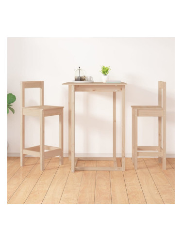 Sonata H Бар столове 2 бр 40x41,5x112 см борово дърво масив
