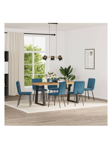 Sonata H Трапезни столове, 6 бр, сини, кадифе