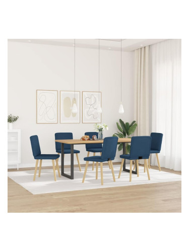 Sonata H Трапезни столове, 6 бр, сини, текстил