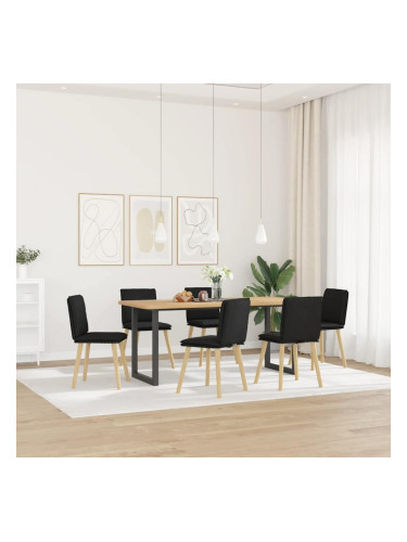 Sonata H Трапезни столове, 6 бр, черни, текстил