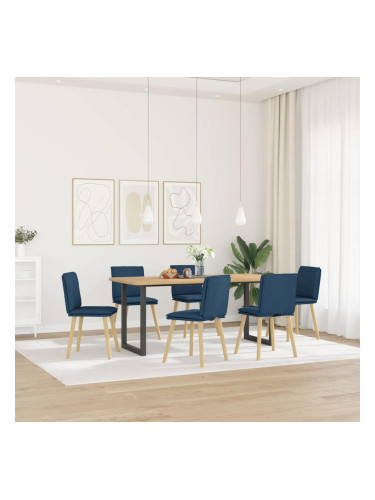 Sonata H Трапезни столове, 6 бр, сини, текстил