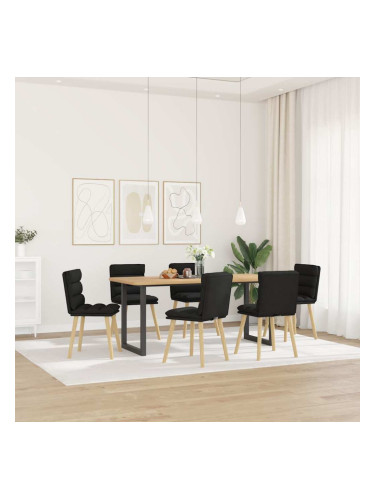 Sonata H Трапезни столове, 6 бр, черни, текстил