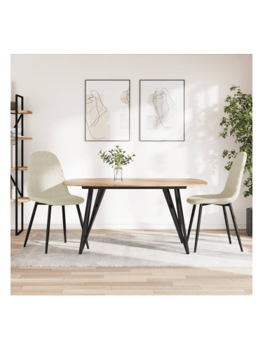 Sonata H Трапезни столове, 2 бр, кремави, кадифе