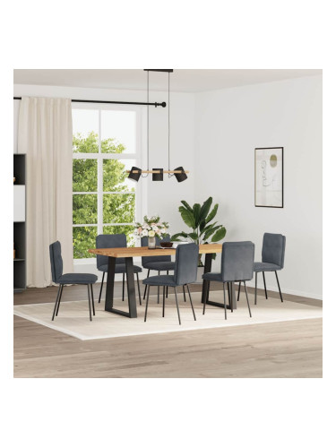 Sonata H Трапезни столове, 6 бр, тъмносиви, кадифе