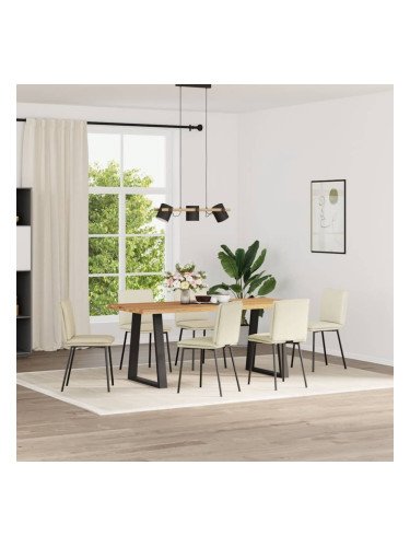 Sonata H Трапезни столове, 6 бр, кремави, кадифе