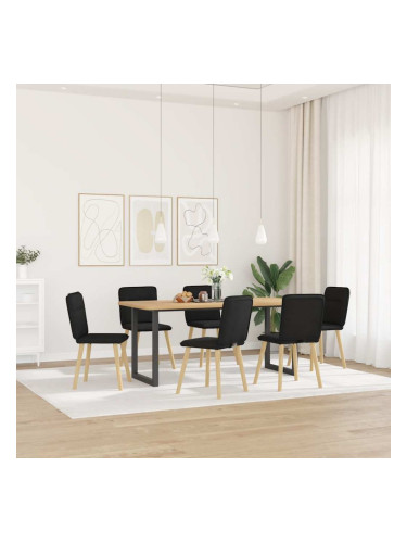 Sonata H Трапезни столове, 6 бр, черни, текстил