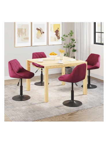 Sonata H Въртящи трапезни столове, 4 бр, виненочервени, кадифе