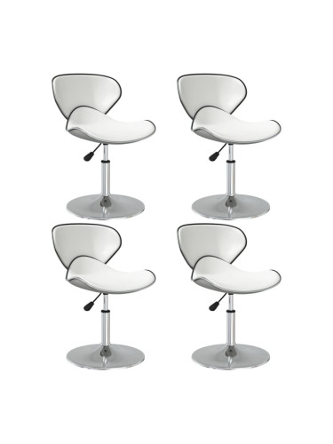 Sonata H Трапезни столове, 4 бр, бели, изкуствена кожа