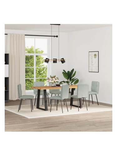 Sonata H Трапезни столове, 6 бр, светлосиви, кадифе