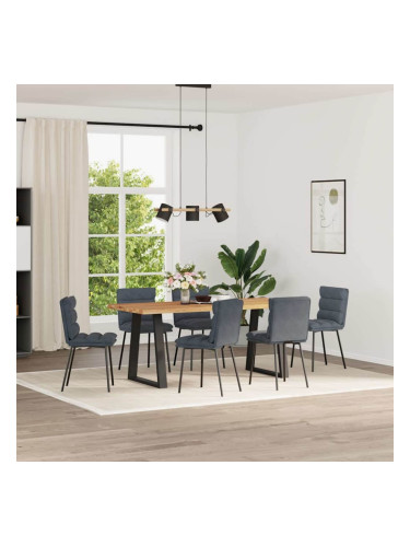 Sonata H Трапезни столове, 6 бр, тъмносиви, кадифе