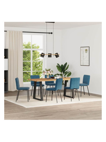 Sonata H Трапезни столове, 6 бр, сини, кадифе