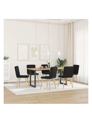 Sonata H Трапезни столове, 6 бр, черни, текстил