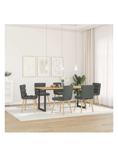 Sonata H Трапезни столове, 6 бр, тъмносиви, текстил