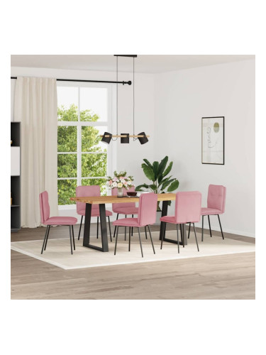 Sonata H Трапезни столове, 6 бр, розови, кадифе