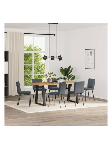 Sonata H Трапезни столове, 6 бр, тъмносиви, кадифе