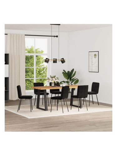 Sonata H Трапезни столове, 6 бр, черни, кадифе