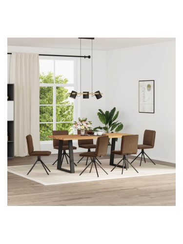 Sonata H Трапезни столове, 6 бр, кафяви, изкуствен велур