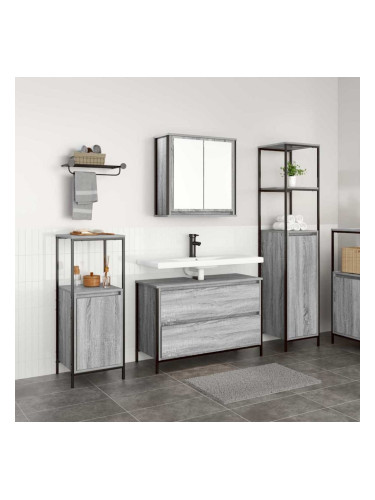 Sonata H Комплект мебели за баня 3 pcs Сив сонома 90 x 34.5 x 60 см