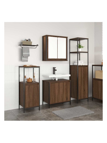 Sonata H Комплект мебели за баня с рафт 3 pcs Кестенов дъб и Черен