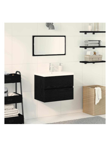 Sonata H Шкаф за мивка с врата Черен дъб 60 x 39 x 62 см Инженерно дърво