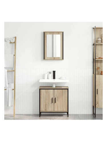 Sonata H Комплект мебели за баня с рафт 2 pcs Кафяво 60 x 30 x 60 cm