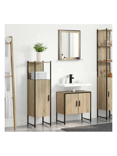 Sonata H Комплект мебели за баня с рафт 3 pcs Кафяво 60 x 33 x 60 см