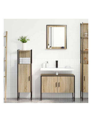 Sonata H Комплект мебели за баня с рафт 3 pcs Кафяво 33 x 33 x 120.5 см