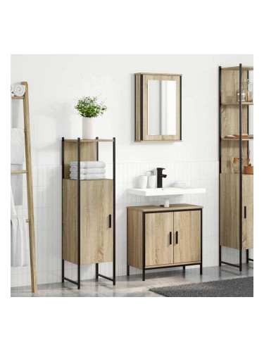 Sonata H Комплект мебели за баня с рафт 3 pcs Кафяво 60 x 30 x 60 cm