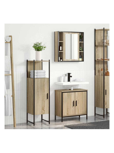 Sonata H Комплект мебели за баня с рафт 3 pcs Кафяво 60 x 30 x 60 cm