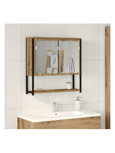 Sonata H Огледален шкаф за баня с рафт дъб артизан 60 x 16 x 60 см