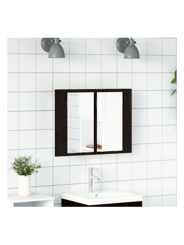 Sonata H Огледален шкаф за баня с рафт с врата Черен дъб 60 x 12 x 45 см