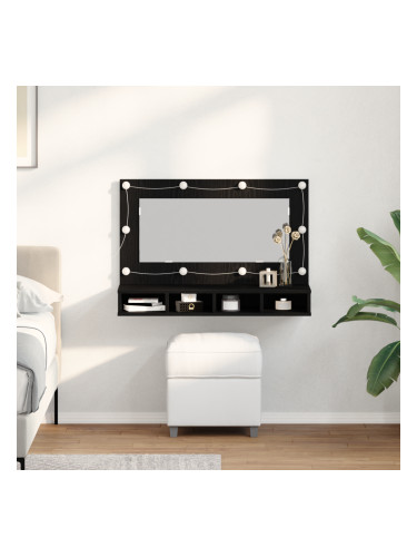 Sonata H Шкаф с огледало Черен дъб 90 x 31.5 x 62 см Инженерно дърво
