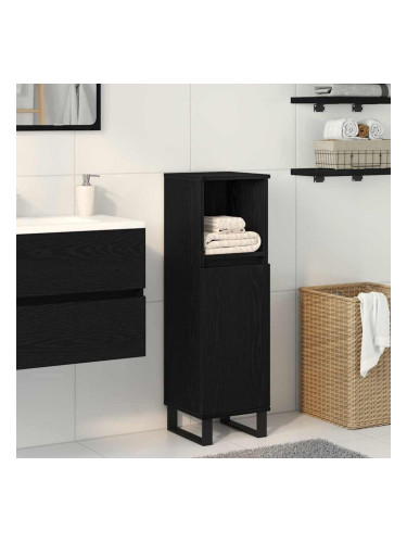 Sonata H Шкаф за баня с рафт Черен дъб 30 x 30 x 100 см Инженерно дърво