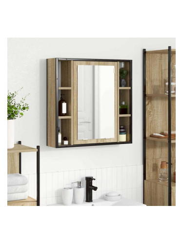 Sonata H Шкаф с огледало за баня Бежово 60 x 16 x 60 см Инженерно дърво