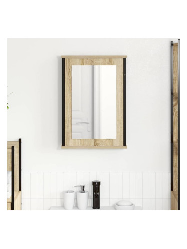 Sonata H Шкаф с огледало за баня Кафяво 42 x 12 x 60 см Инженерно дърво