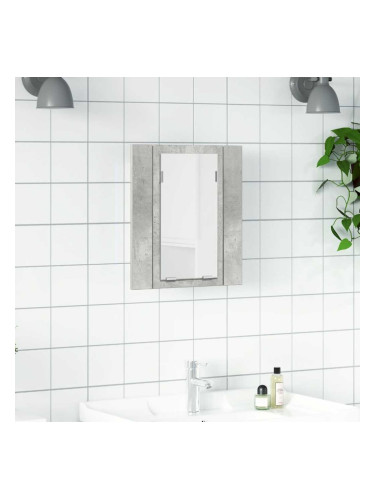 Sonata H LED шкаф с огледало за баня, бетонно сив, 40x12x45 см, акрил