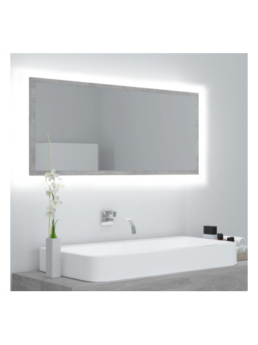 Sonata H LED огледало за баня, бетонно сиво, 100x8,5x37 см, акрил