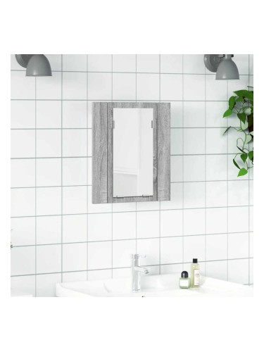 Sonata H LED шкаф за баня огледало сив сонома 40x12x45см инженерно дърво