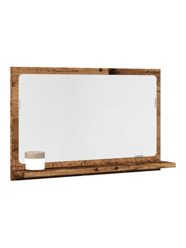 Sonata H Шкаф за баня с огледало старо дърво 60x11x37 см инженерно дърво