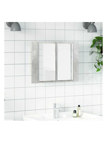 Sonata H LED шкаф с огледало за баня, бетонно сив, 60x12x45 см, акрил